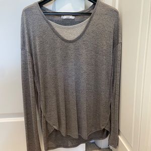Vince Ladies Long Sleeve cross front top, Grey XS